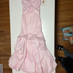 Jessica McClintock Blush Pink Satin Dress